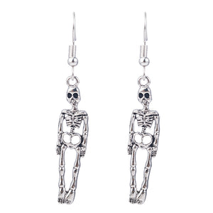 Skeleton Skull Dangle Earrings