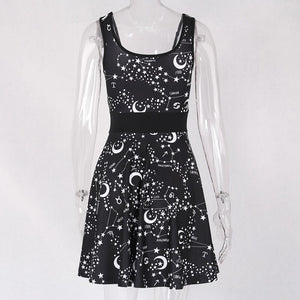 Moon and Constellation Midi Dress