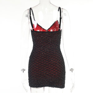 Spider Net Design Mini Dress