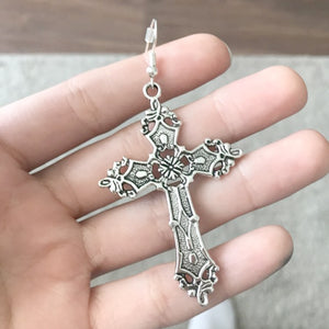 Big Cross Drop Earrings