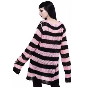 Witch Amanda Striped Loose Sweater(10 colors)