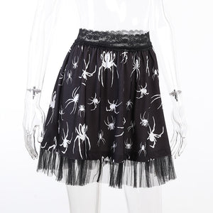 Spiders All Over Mini Skirt