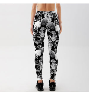 All Over Skulls Print Leggings