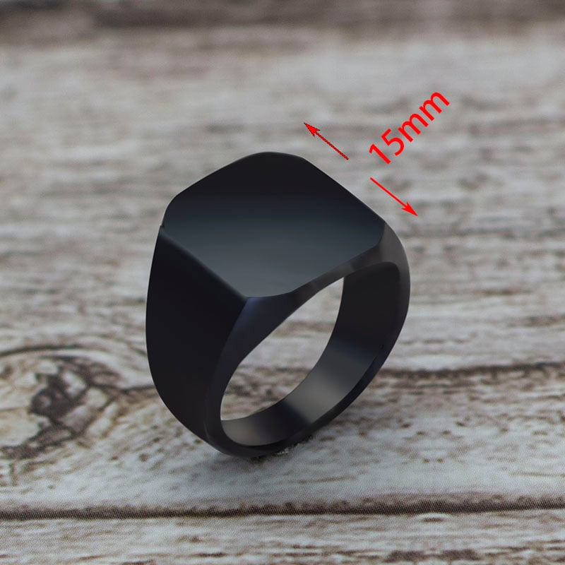 Black Matte Signet Ring