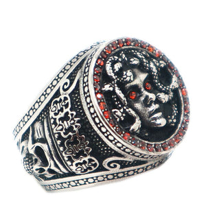 Medusa With Red Eyes Ring