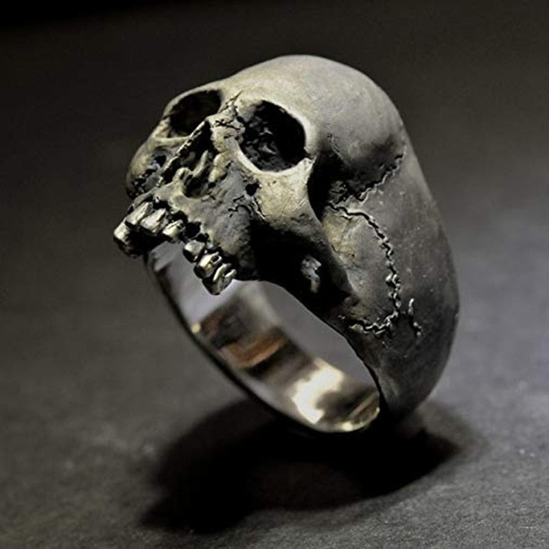 Half Skull Head Ring