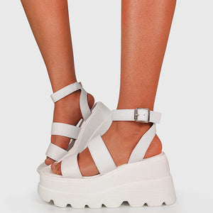 Buckle Detail Platform Sandals