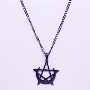 Moon And Pentagram Shaped Necklace