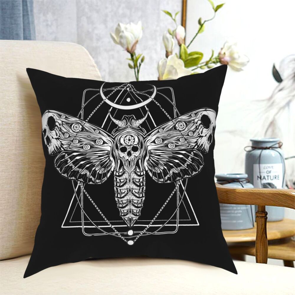 Skull Butterfly Print Pillow Case