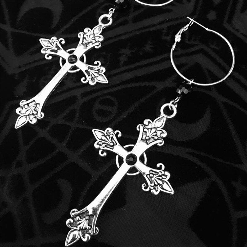 Cross Shaped Gothic Earrings