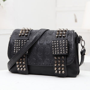 Skulls and Rivets Shoulder Bag