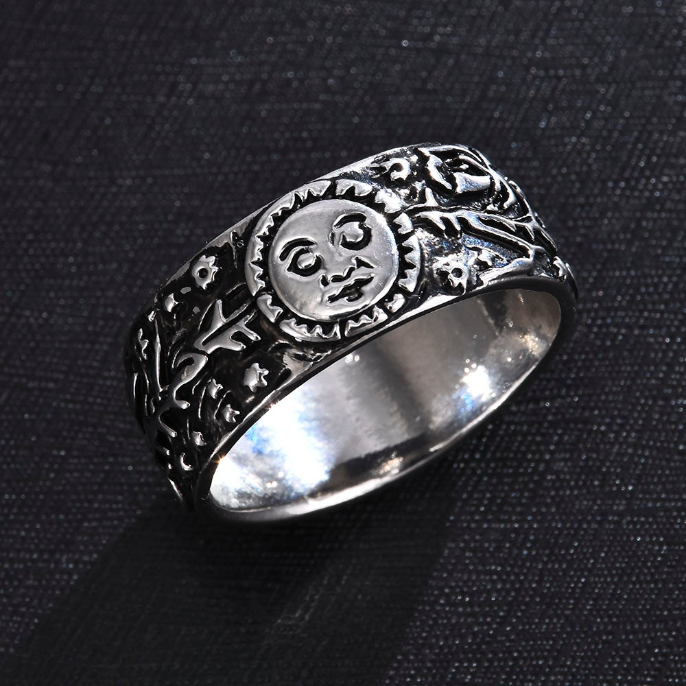 Vintage Style Moon and Sun Ring