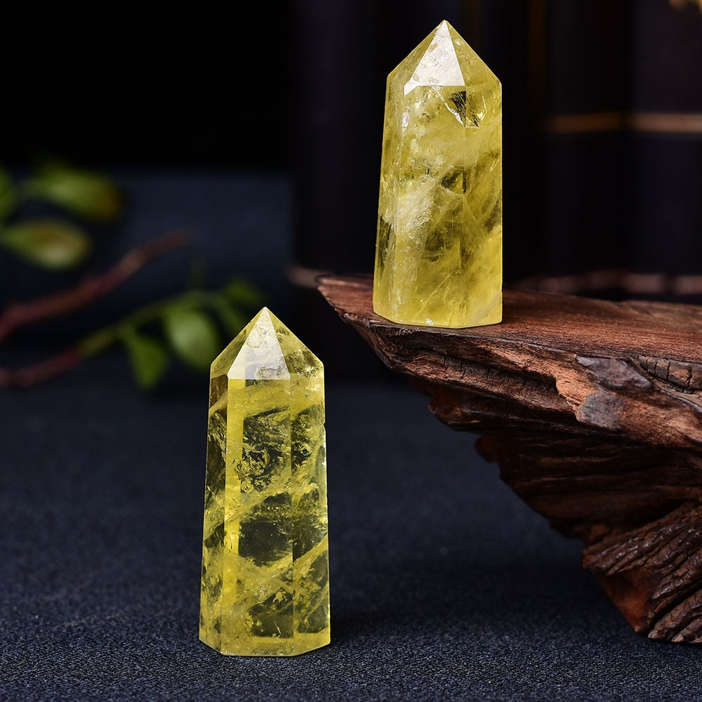 Citrine Obelisk Yellow Quartz Ornament