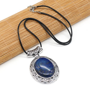 Framed Oval Stone Necklace