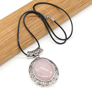 Framed Oval Stone Necklace