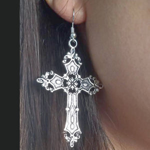 Big Cross Drop Earrings