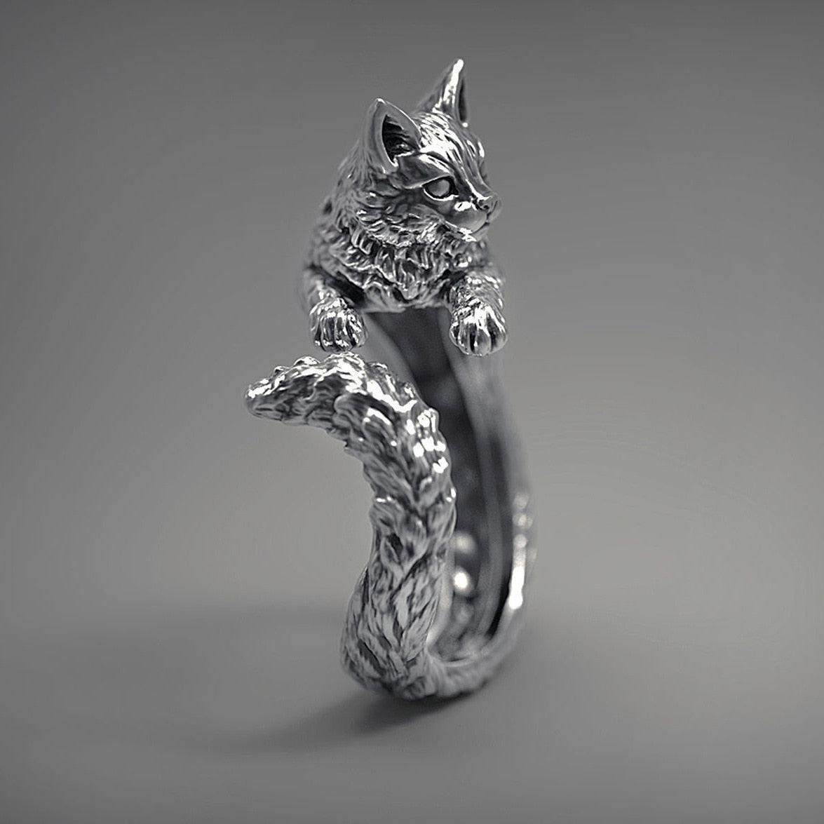 Silver Cat Ring