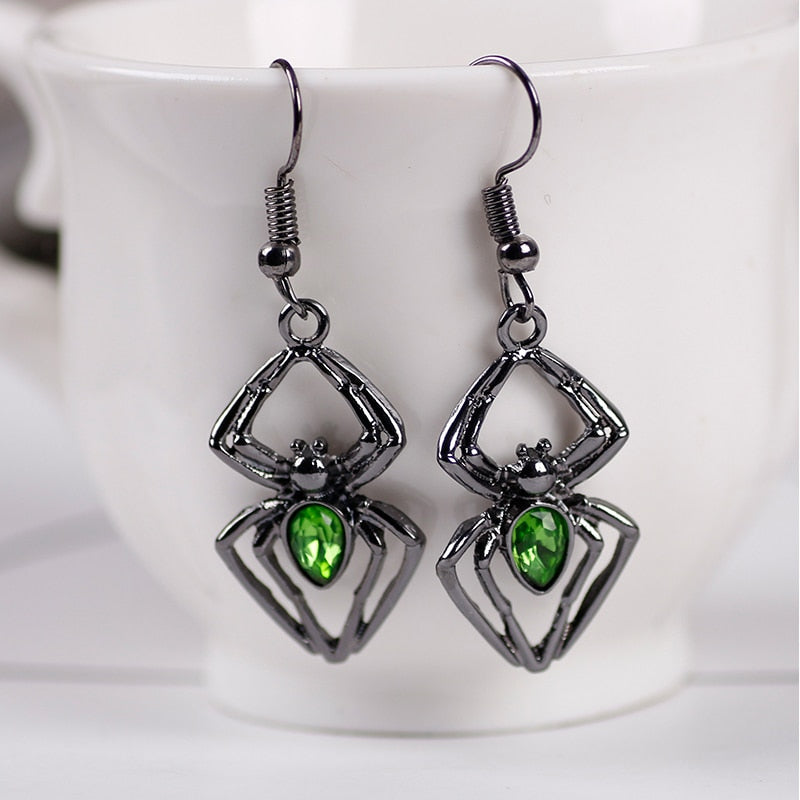 Spider Shaped Stone Earrings