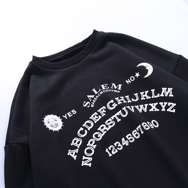 English Alphabet Print Hoodie