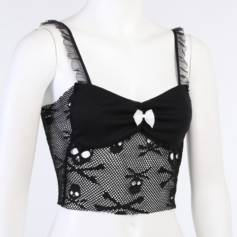 Skull Printed Crop Top