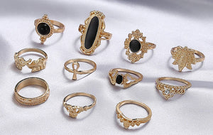 Black Gold Ring Set