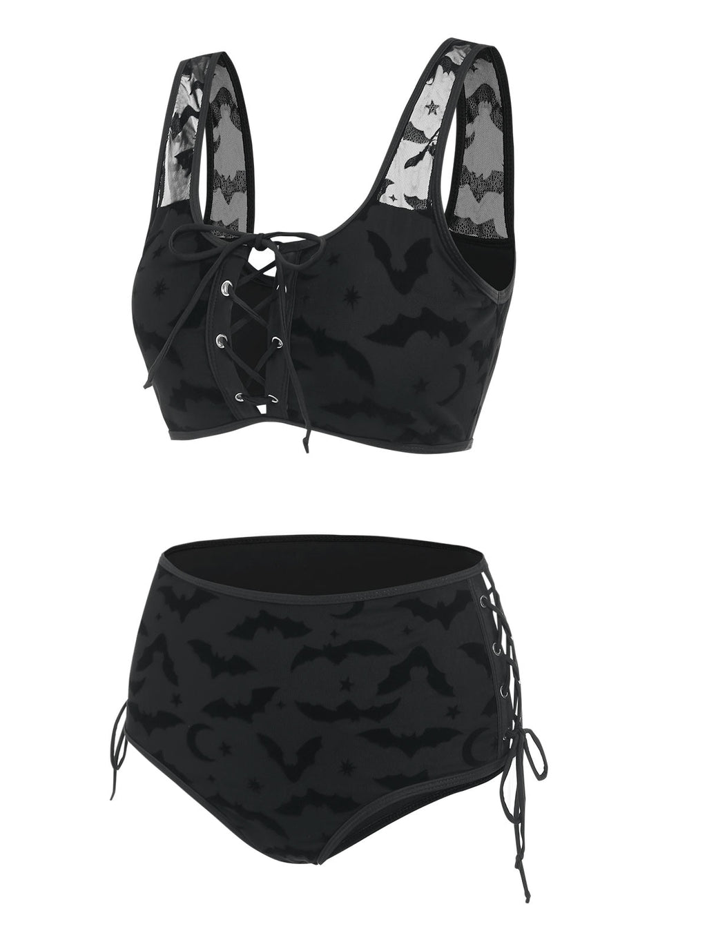 Bats Print Bikini Set