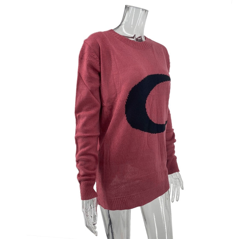 Moon Pattern Loose Sweater