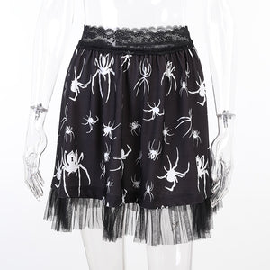 Spiders All Over Mini Skirt