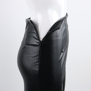 Side Split Leather Pants