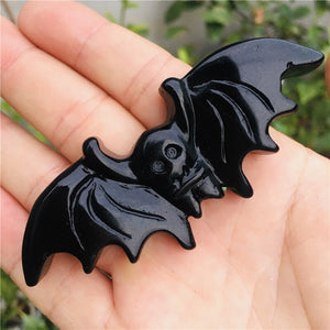 Bat Shaped Obsidian Ornament