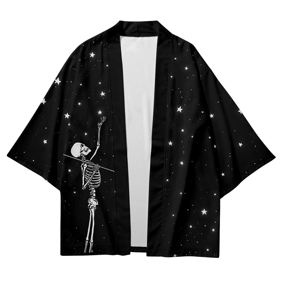 Skeleton Print Kimono