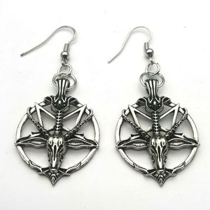 Pentagram Skull Earrings