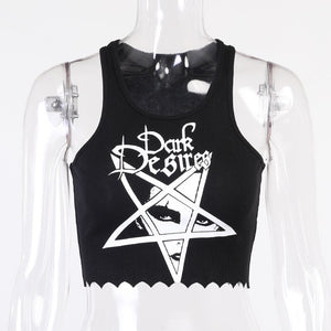 Dark Desires Pentagram Print Top