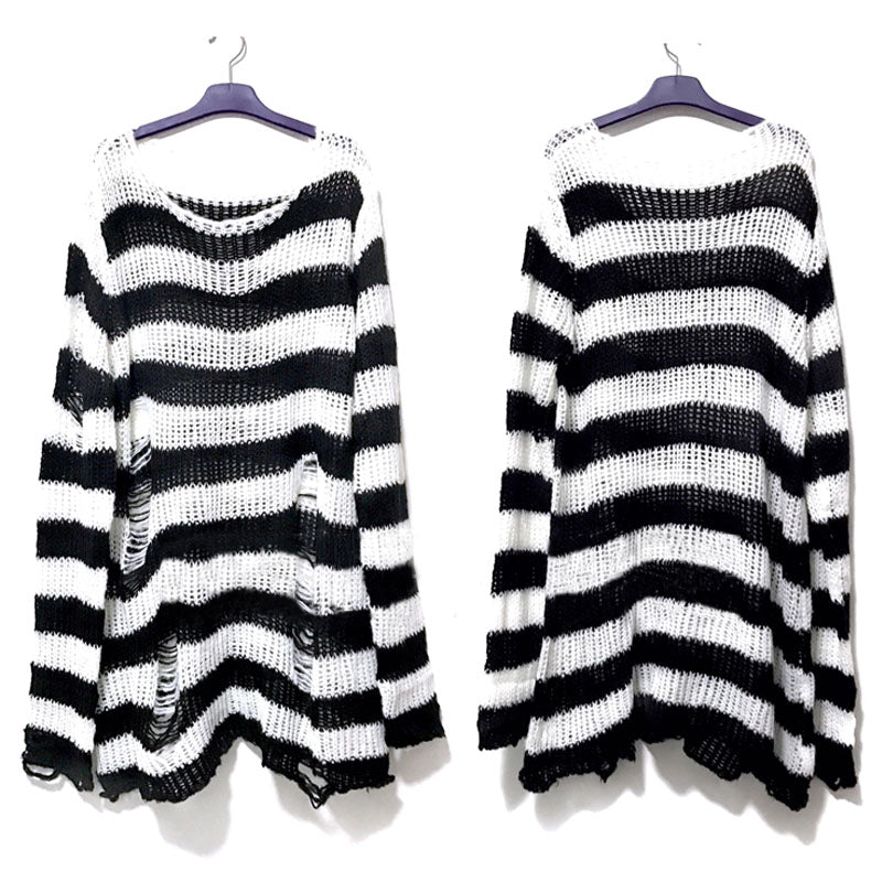 Witch Amanda Striped Loose Sweater(10 colors)