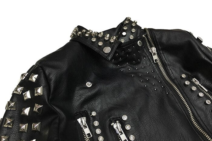 Black Tasseled Leather Jacket