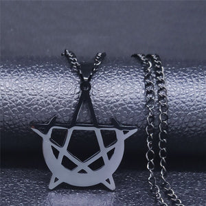 Moon And Pentagram Shaped Necklace