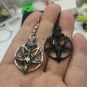 Pentagram Skull Earrings