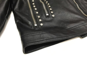 Black Tasseled Leather Jacket