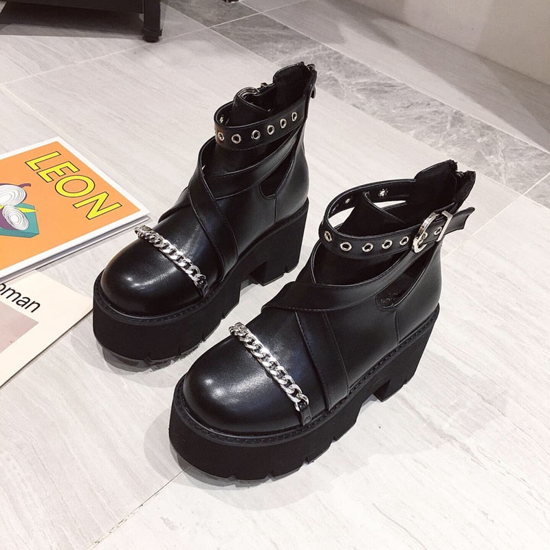 Chain Platform Boots