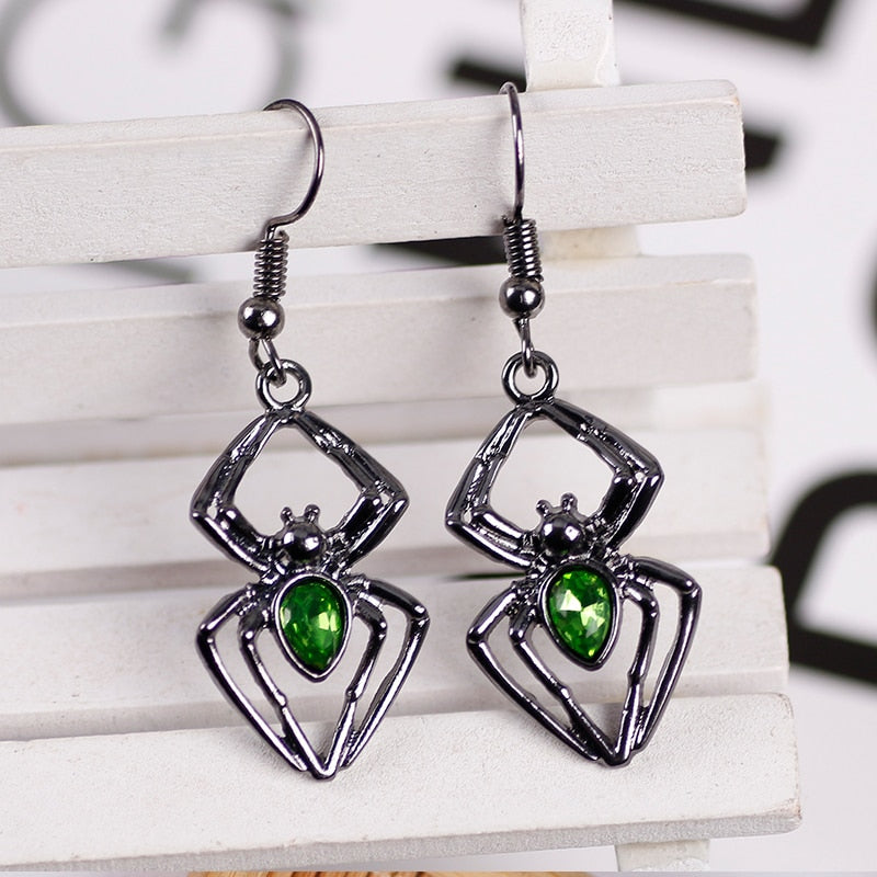 Spider Shaped Stone Earrings