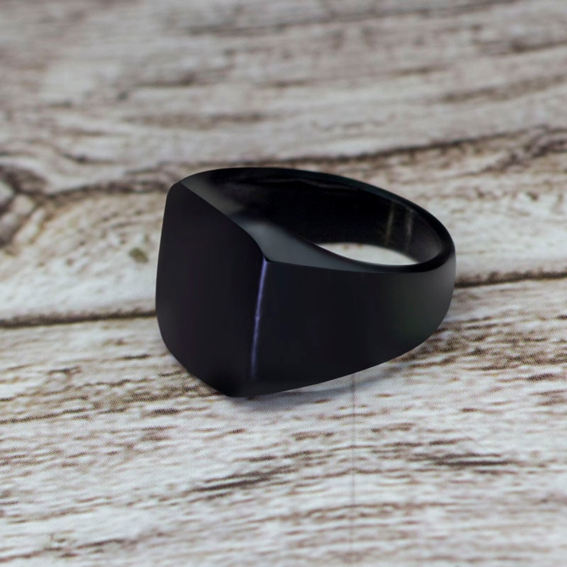 Black Matte Signet Ring