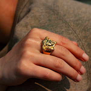 Gold Medusa Shaped Ring