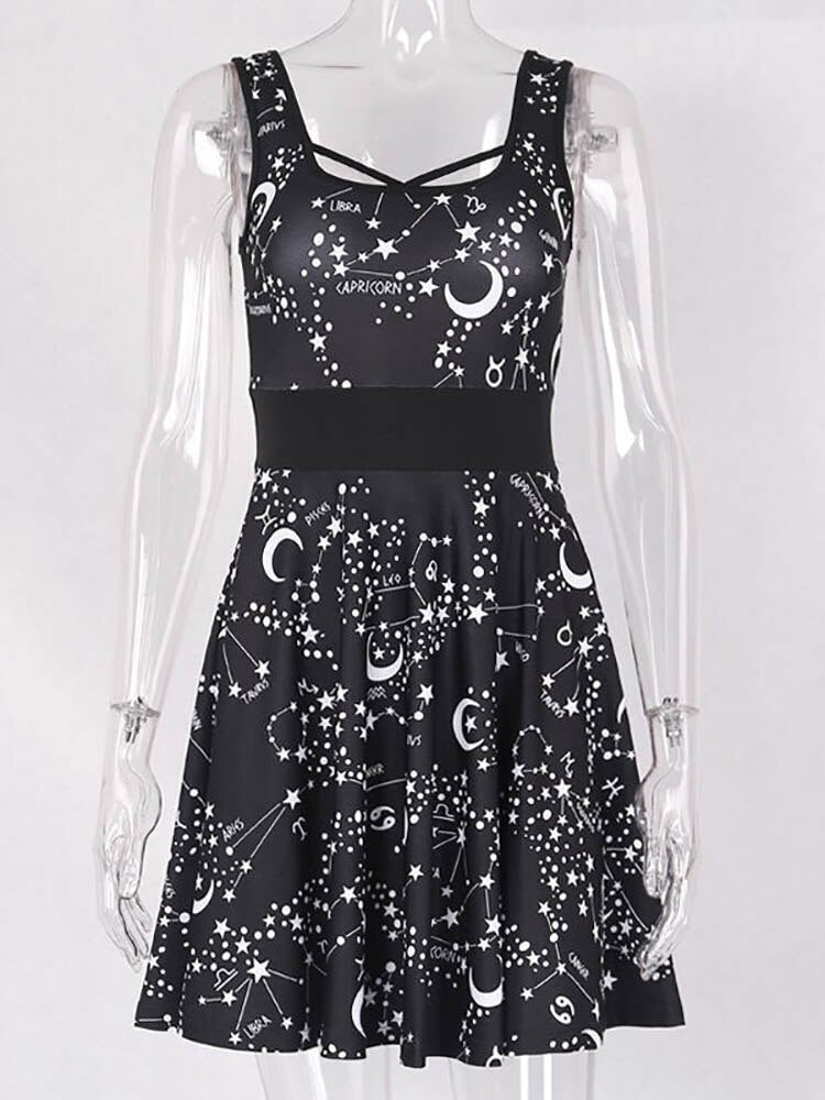 Moon and Constellation Midi Dress