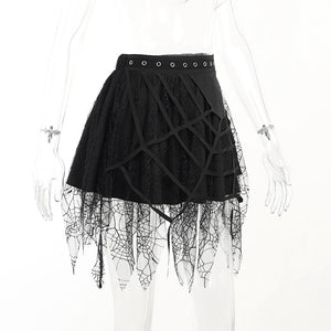 Spider Net Lace Mini Skirt