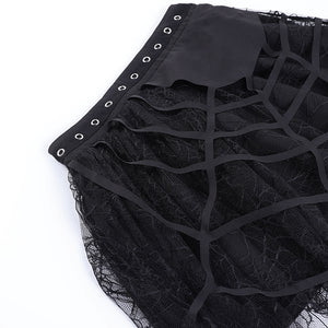 Spider Net Lace Mini Skirt