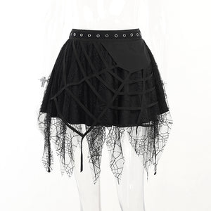 Spider Net Lace Mini Skirt