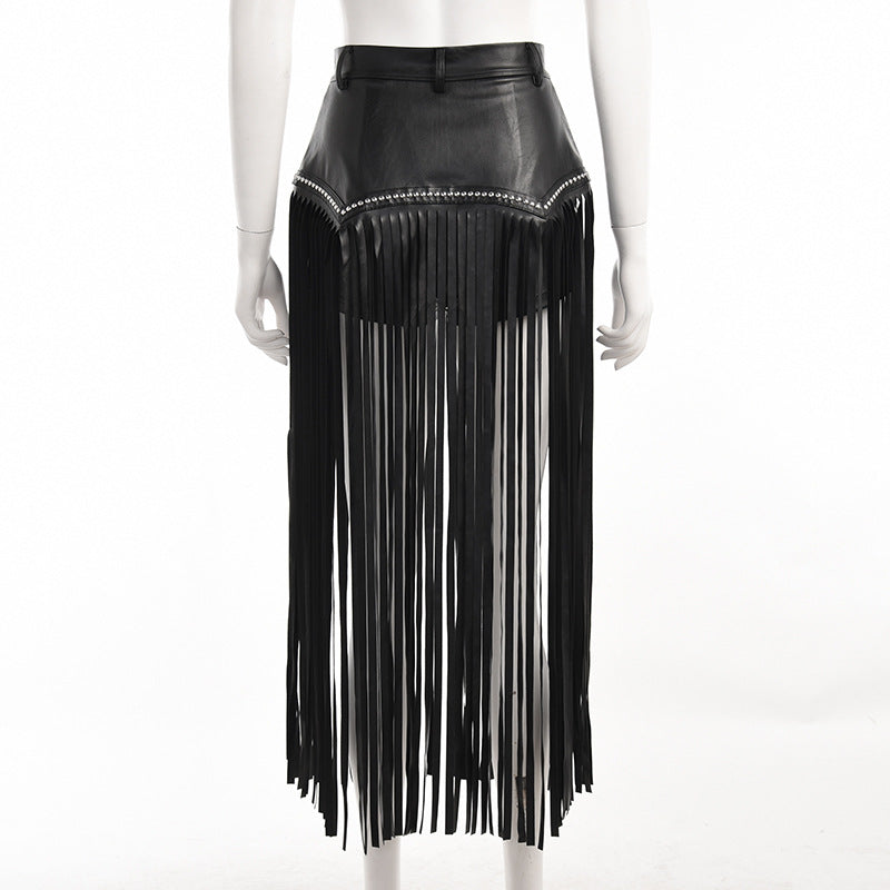 Black Tassel Maxi Skirt