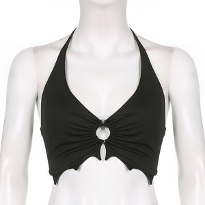 Batty Halter Neck Crop Top