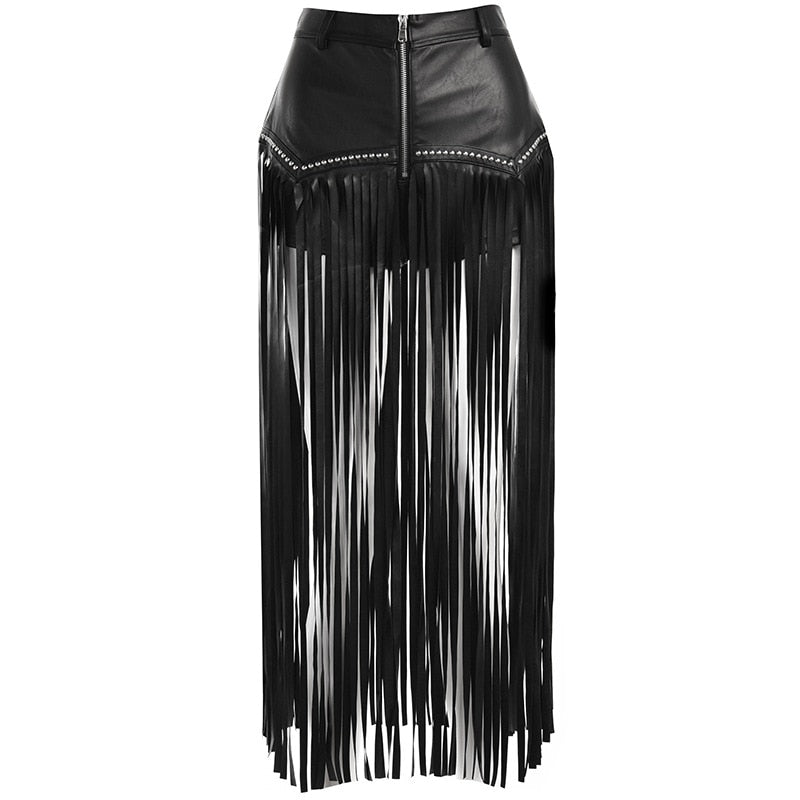 Black Tassel Maxi Skirt