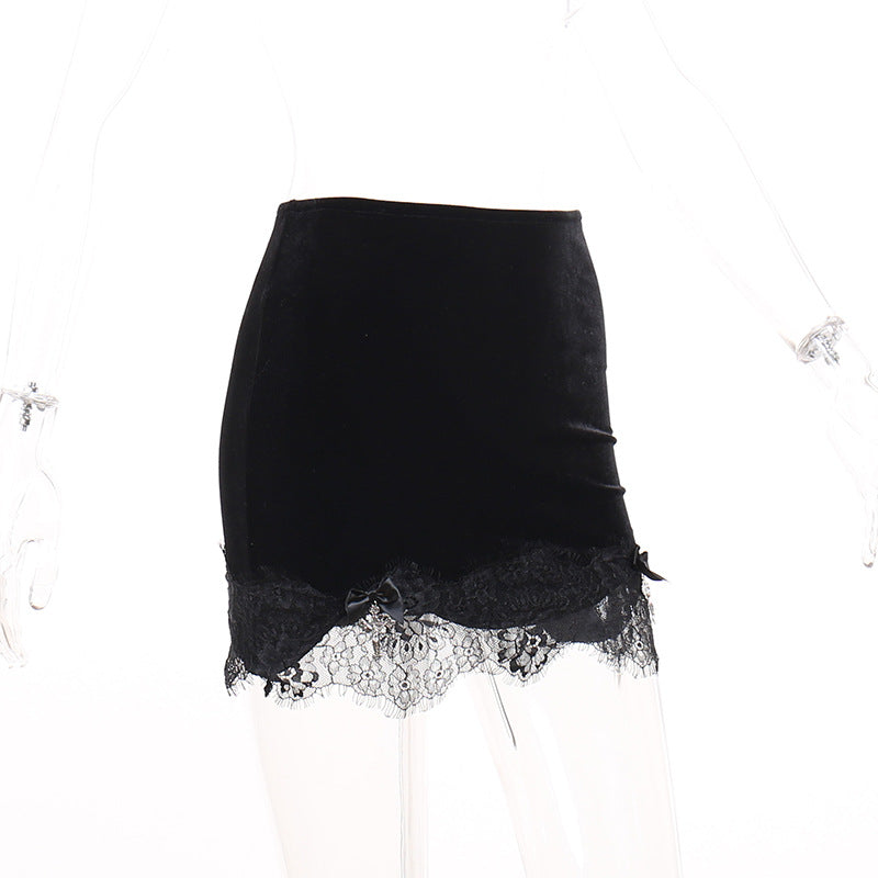 Black Lace Mini Skirt